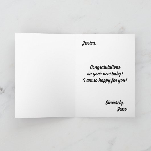 赤おもしろいちゃんシャワー用グリーティングカード カード (内部)