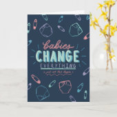 赤おもしろいちゃんシャワー用グリーティングカード カード (黄色い花)