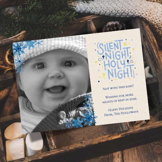 赤おもしろいちゃんブルー静かナイトOne写真 シーズンカード