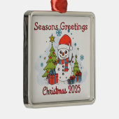 赤おもしろいと緑のクリスマス2024ヴィンテージ メタルオーナメント (右)