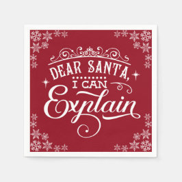 赤おもしろいのクリ親愛スマスサンタ スタンダードカクテルナプキン