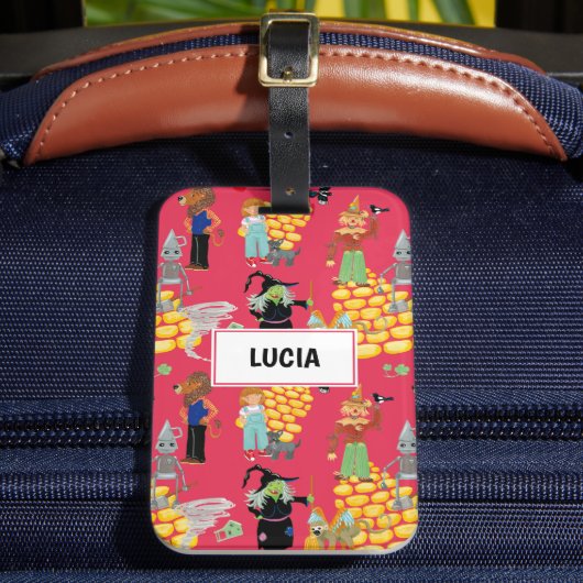 赤おもしろいの子どもキャラクター ラゲッジタグ (正面インサイチュ2)