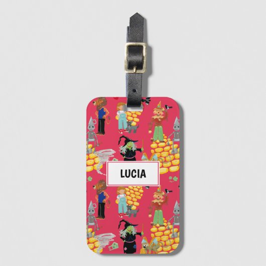 赤おもしろいの子どもキャラクター ラゲッジタグ (正面縦)