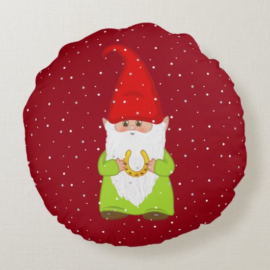 赤おもしろいの格言と馬蹄形 ラウンドクッション (裏面)