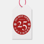 赤おもしろいはクリスマス休暇まで開かない ギフトタグ (正面)