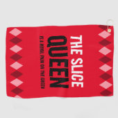 赤おもしろいアーガイルスライス女王… ゴルフタオル (横)