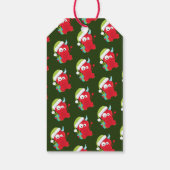 赤おもしろいクリスマスモンスターキッズホリデー ギフトタグ (裏面)