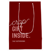 赤おもしろいクリスマス ミディアムペーパーバッグ (裏面)