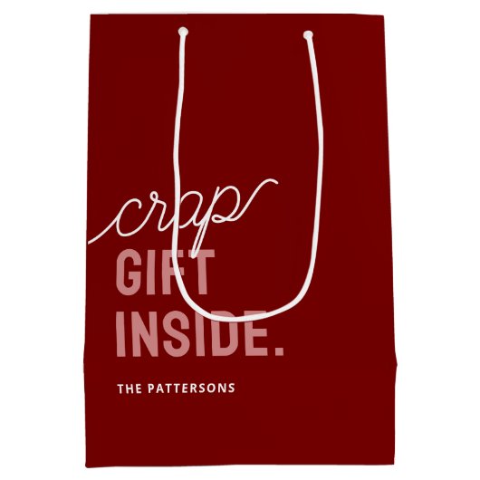 赤おもしろいクリスマス ミディアムペーパーバッグ (裏面)