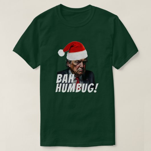 赤おもしろいサンタハットトランプ醜いクリスマス Tシャツ (デザイン正面)