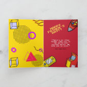 赤おもしろいジョイスティック父の日の挨拶 カード (内部)