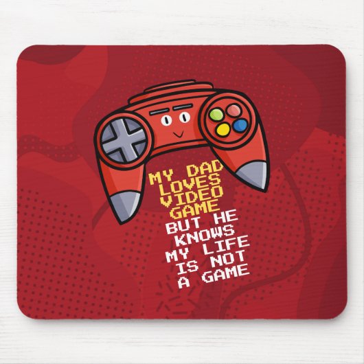赤おもしろいジョイスティック父の日の挨拶 マウスパッド (正面)