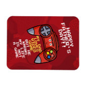 赤おもしろいジョイスティック父の日の挨拶 マグネット (横)