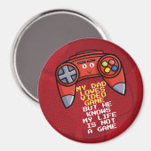 赤おもしろいジョイスティック父の日の挨拶 マグネット (正面/裏面)