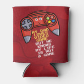 赤おもしろいジョイスティック父の日の挨拶 缶クーラー (正面)