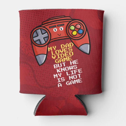 赤おもしろいジョイスティック父の日の挨拶 缶クーラー (正面)