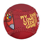 赤おもしろいジョイスティック父の日の挨拶 野球ボール (正面)