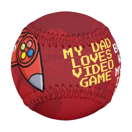 赤おもしろいジョイスティック父の日の挨拶 野球ボール (正面)