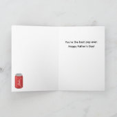 赤おもしろいソーダポップ・アートのプリン父のデイカード カード (内部)
