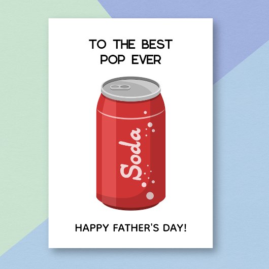 赤おもしろいソーダポップ・アートのプリン父のデイカード カード