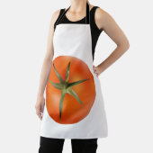 赤おもしろいトマトのキッチンエプロン。 エプロン (インサイチュ)