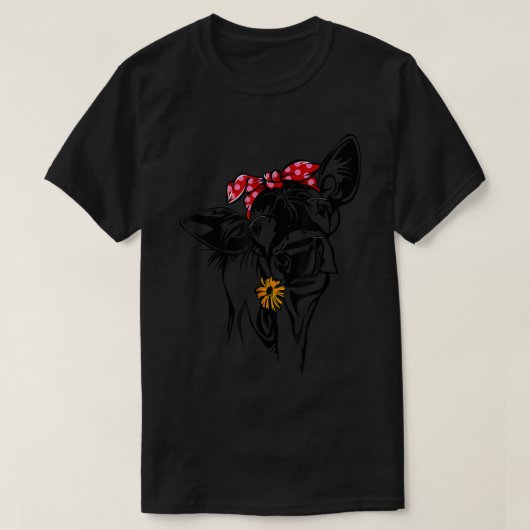 赤おもしろいバンダナとメガネ農家付きハイファーカウズ Tシャツ (デザイン正面)