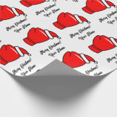 赤おもしろいボクシンググローブクリスマスホリデー ラッピングペーパー (角)