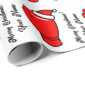 赤おもしろいボクシンググローブクリスマスホリデー ラッピングペーパー (ロールコーナー)