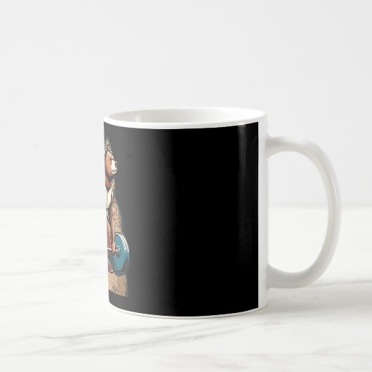 赤おもしろいボクシング手袋衣装付きビーバー コーヒーマグカップ (右)