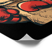 赤おもしろいボクシング手袋衣装付きビーバー ポスター (角)