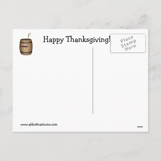 赤おもしろいワインと鶏肉感謝葉書 シーズンポストカード (裏面)