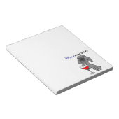 赤おもしろいワインを飲むワイマラーンドッグ ノートパッド (アングル)