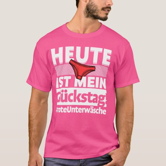 赤おもしろい下着の大晦日 Tシャツ (正面)