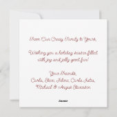 赤おもしろい写真ファミリーツリーはナッツでいっぱいである シーズンカード (裏面)