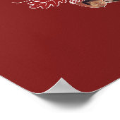 赤おもしろい写真ファミリーツリーはナッツでいっぱいである ポスター (角)