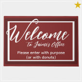 赤おもしろい名前をカスタムするオフィスのドアマット ドアマット