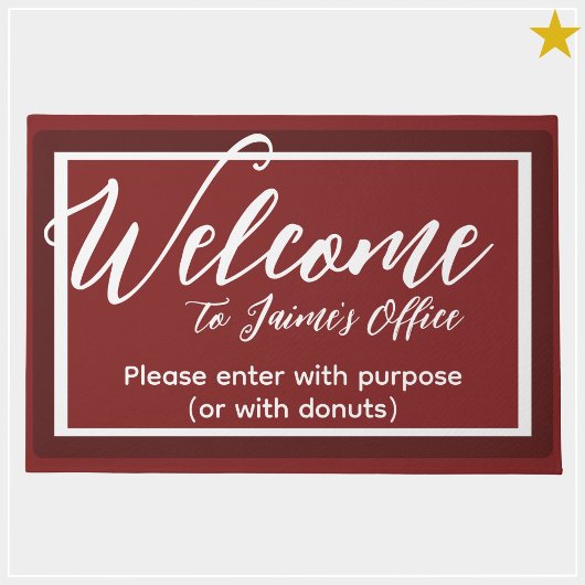 赤おもしろい名前をカスタムするオフィスのドアマット ドアマット