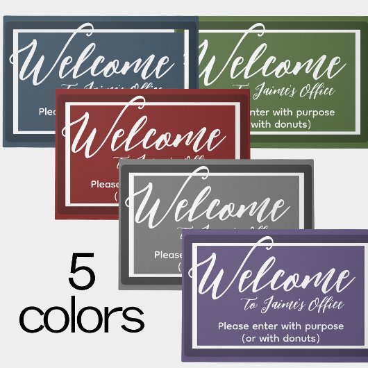 赤おもしろい名前をカスタムするオフィスのドアマット ドアマット