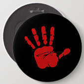 赤おもしろい手 缶バッジ (正面&裏面)