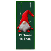 赤おもしろい格言クリスマストースト ワインギフトバッグ (正面)