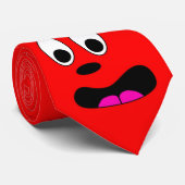 赤おもしろい熱狂する顔 ネクタイ (ロール)