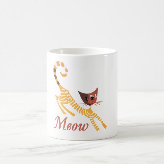 赤おもしろい猫 コーヒーマグカップ (中央)