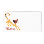 赤おもしろい猫 ラベル (正面)