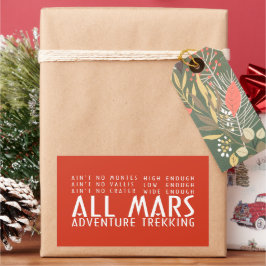 赤おもしろい白すべての火星トレッキングアドベンチャー 長方形シール