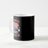 赤おもしろい白のトランプシャツで死闘 コーヒーマグカップ (正面左)