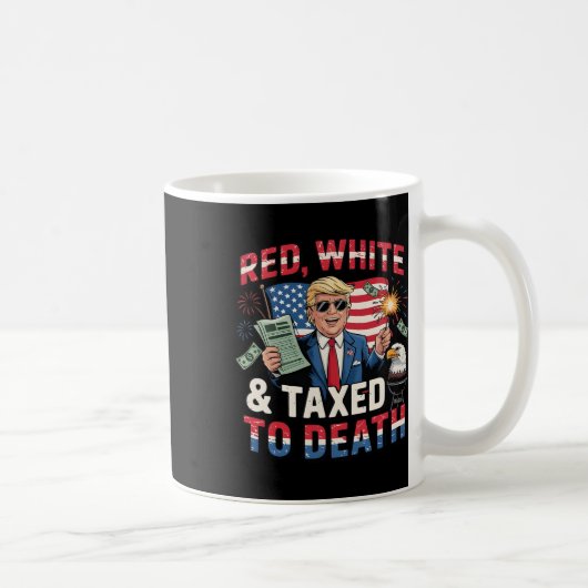 赤おもしろい白のトランプシャツで死闘 コーヒーマグカップ (右)