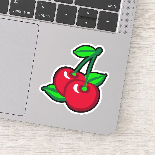 赤おもしろい緑ブラックさくらんぼフルーツマンガアート シール (詳細)