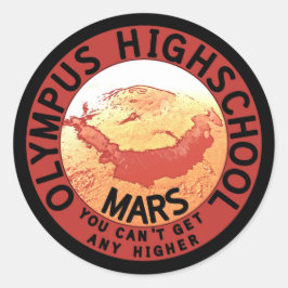 赤おもしろい色オレンジホワイトオリンパスハイスクール ラウンドシール