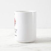 赤おもしろい電話退職カードイラストレーション コーヒーマグカップ (中央)