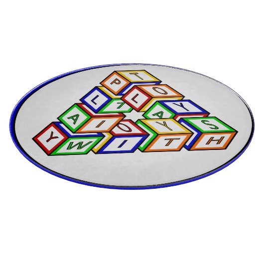 赤おもしろい青イエローグリーンキッズブロック カッティングボード (角)